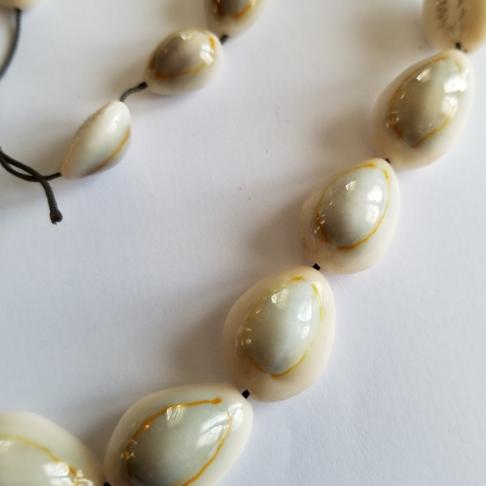 Vintage seashell necklace lei luau beach ocean jewelry cowrie surfer surf - Picture 7 of 9